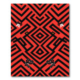 Bold Red Maze Geometric Area Rug with Playful Bows