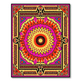 Vibrant Pink Sunburst Persian Area Rug
