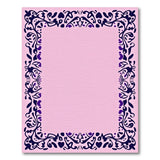 Elegant Pink Floral Vine Border Area Rug