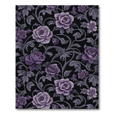 ODIKA Vintage Purple Rose Washable Rug - Gothic Floral Low Pile Non-Slip Area Carpet