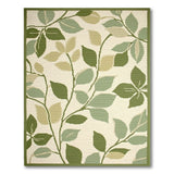Green Leaves Woven Area Rug