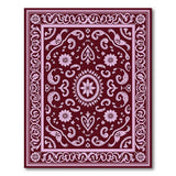 Opulent Maroon Floral Persian Medallion Rug