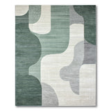 Teal Abstract Geometric Modern Area Rug