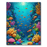 Vibrant Coral Reef Fish Ocean Area Rug