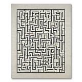 Beige and Neutral Geometric Modern Beige Maze Labyrinth Geometric Area Rug
