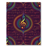 Rainbow Treble Clef Music Area Rug