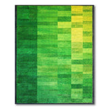 Modern Green-to-Yellow Geometric Block Area Rug