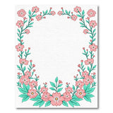 Pink Floral Frame Area Rug