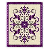 Elegant Purple Floral Medallion Area Rug