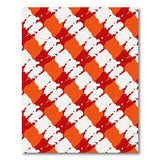 Bold Red Orange Geometric Diamond Area Rug