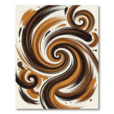 Swirling Brushstroke Brown Tan Abstract Area Rug