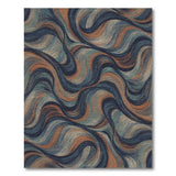 Swirl Blue and Teal Blue Teal Swirl Abstract Area Rug