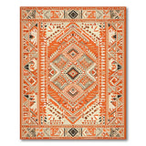 Orange Burnt Orange Geometric Southwestern Area Rug