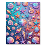 Vibrant Seashell Starfish Area Rug