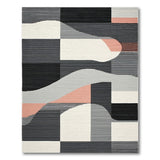 Grey Geometric Modern Modern Geometric Abstract Grey Area Rug