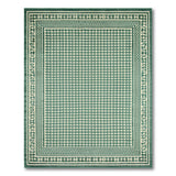Emerald Green Geometric Dot Grid Area Rug