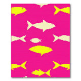 Playful Pixel Fish Pink Area Rug