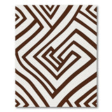 Bold Brown Geometric Maze Area Rug