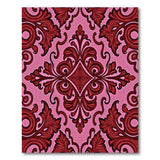 Pink Damask Floral Area Rug