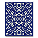 Navy Blue Traditional Persian Area Rug with Ornate White Motifs