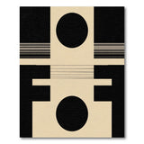 ODIKA Washable Abstract Geometric Rug - Modern Mid-Century Bauhaus Black & Cream Low Pile Area Rug