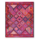Vibrant Pink Purple Geometric Diamond Area Rug