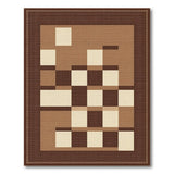 Brown Tan Geometric Block Geometric Modern Area Rug