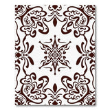 Black and White Ornate Black Floral Damask Area Rug