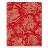 Vibrant Red Palm Frond Area Rug