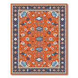 Vibrant Persian Orange Floral Area Rug