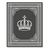 Regal Crown Celtic Knot Black White Rug