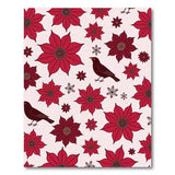 Red Poinsettia Blackbird Holiday Rug