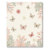 Blush Pink Butterflies Floral Leaves Rug