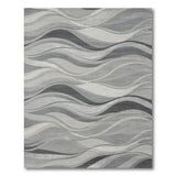 Grey Silver Wave Abstract Area Rug
