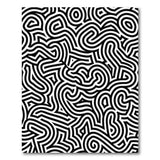 Black White Wavy Maze Geometric Area Rug