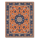 Orange Persian Floral Area Rug