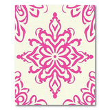 Hot Pink Floral Damask Area Rug