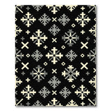 Black White Geometric Snowflake Area Rug