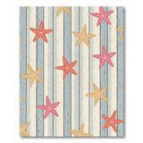 Coastal Starfish on Blue Wood Plank Rug