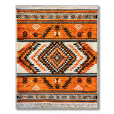Burnt Orange Geometric Southwestern Area Rug