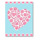 Floral Vintage Pink Floral Heart Area Rug