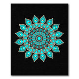 Mandala Teal Mandala Geometric Area Rug