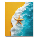 Golden Starfish Coastal Beach Rug