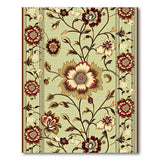 Sage Green Vintage Floral Area Rug