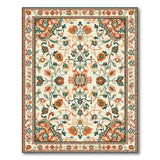 Cream Traditional Persian Floral Area Rug