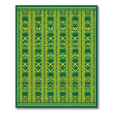 Emerald Green Yellow Tribal Stripe Area Rug