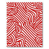 Red Bold Red Swirl Abstract Area Rug