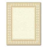 Elegant Gold Filigree Border Cream Area Rug