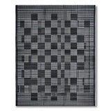 Black White Geometric Patchwork Area Rug
