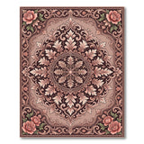 Ornate Rose Medallion Vintage Area Rug